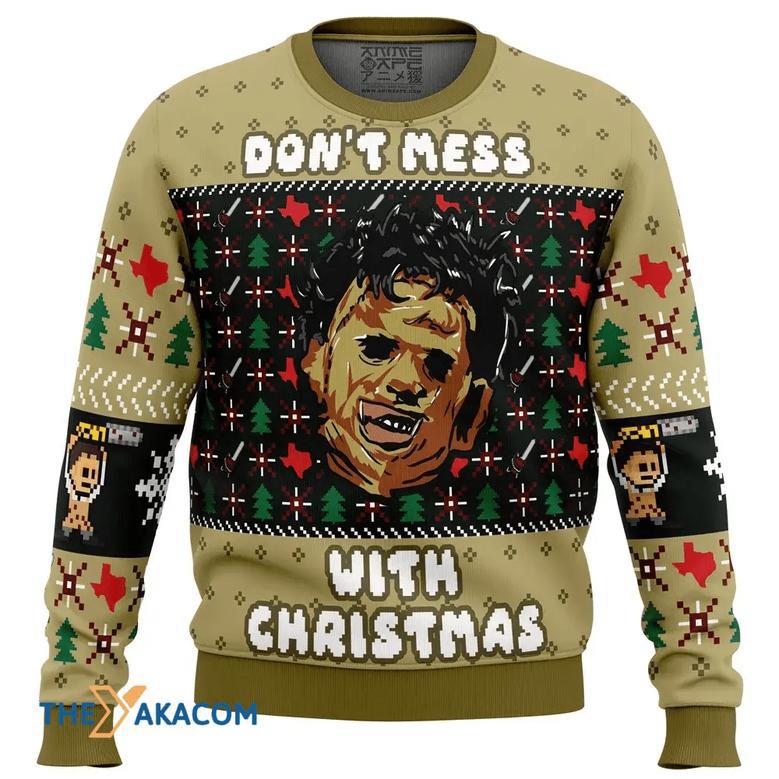 Christmas in Texas Leatherface Custom Gift For Fan Anime Christmas Ugly Sweater