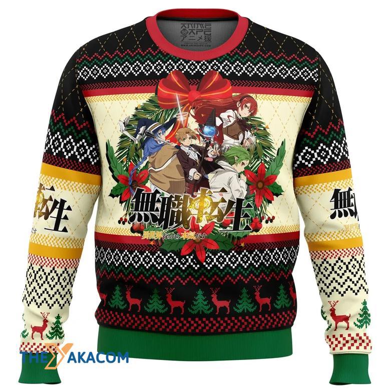 Christmas Is Here Mushoku Tensei Jobless Reincarnation Gift For Fan Anime Christmas Ugly Sweater