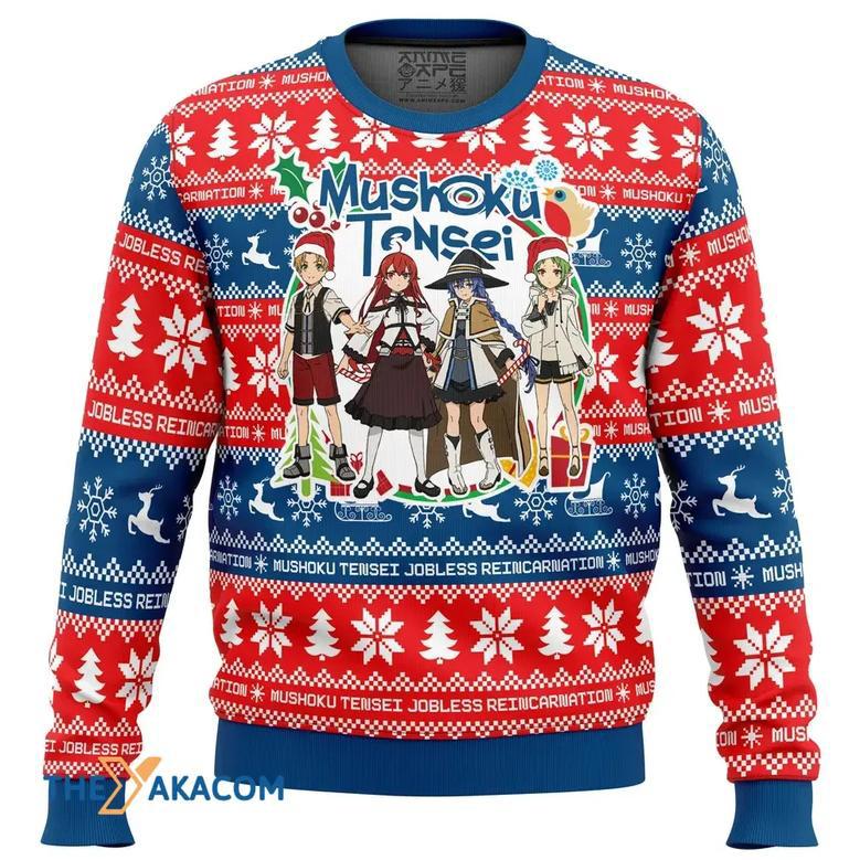 Christmas Joy Mushoku Tensei Jobless Reincarnation Custom Gift For Fan Anime Christmas Ugly Sweater