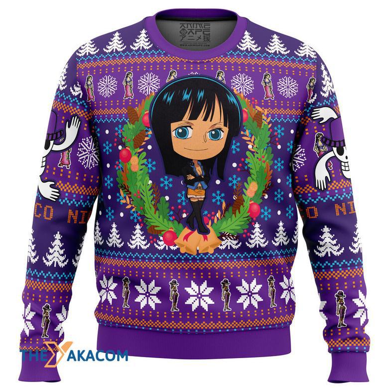 Christmas Nico One Piece Gift For Fan Anime Christmas Ugly Sweater