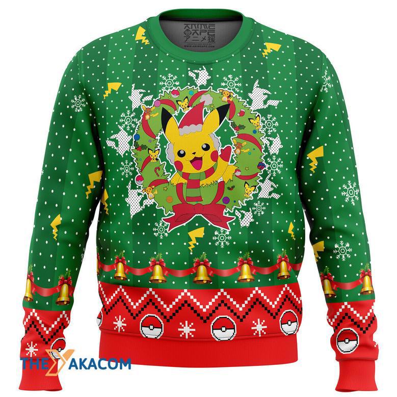 Christmas Pikachu Pokemon Gift For Fan Anime Christmas Ugly Sweater