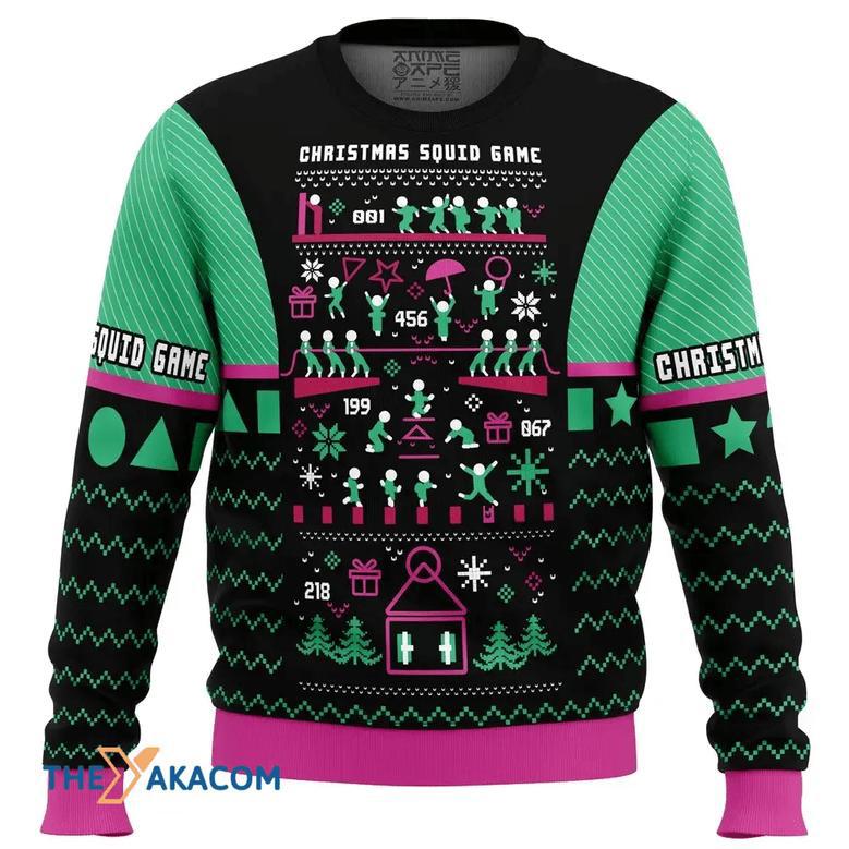 Christmas Squid Game Custom Gift For Fan Anime Christmas Ugly Sweater