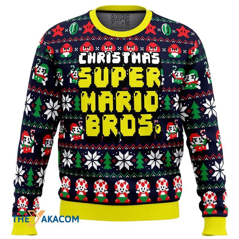 Christmas Super Mario Bros. Gift For Fan Anime Christmas Ugly Sweater