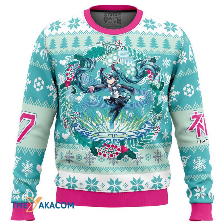 Christmas Symphony Hatsune Miku Gift For Fan Anime Christmas Ugly Sweater