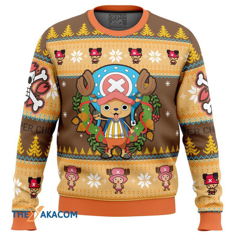 Christmas Tony Chopper One Piece Custom Gift For Fan Anime Christmas Ugly Sweater