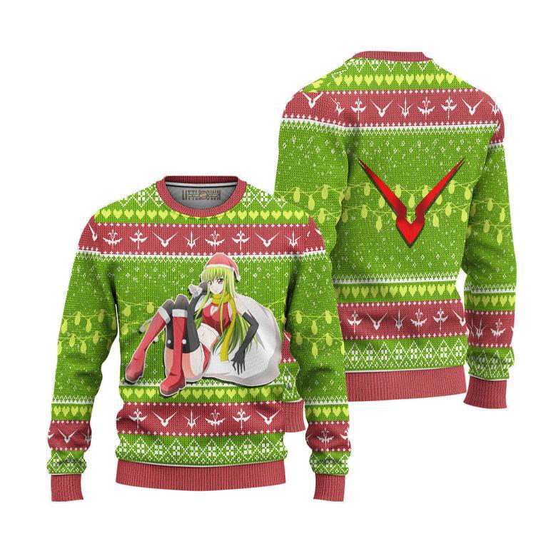 Code Geass Ugly Sweater Custom C.C. Knitted Sweatshirt Christmas Gift