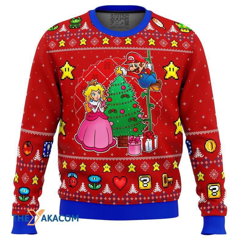 Come and See the Christmas Tree Super Mario Gift For Fan Anime Christmas Ugly Sweater