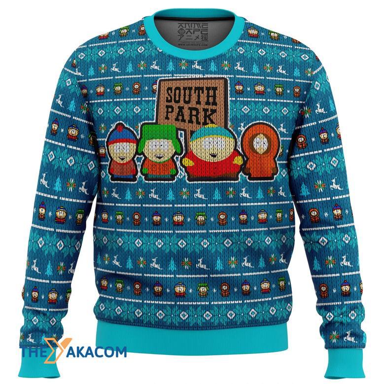 Crazy Main Characters South Park Gift For Fan Anime Christmas Ugly Sweater