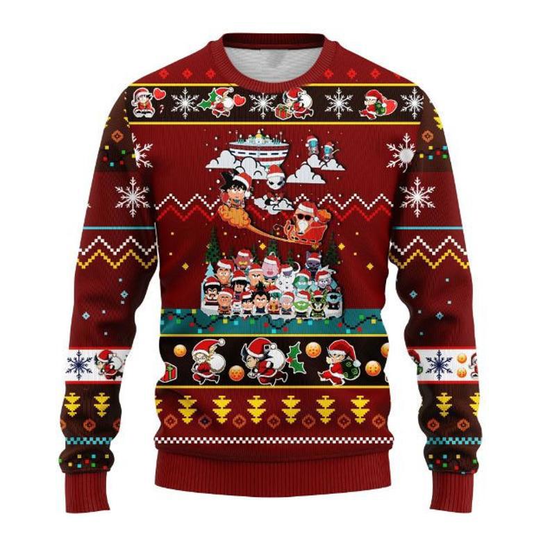 Cute Dragon Ball Anime Characters Xmas Wool Knitted Ugly Sweater