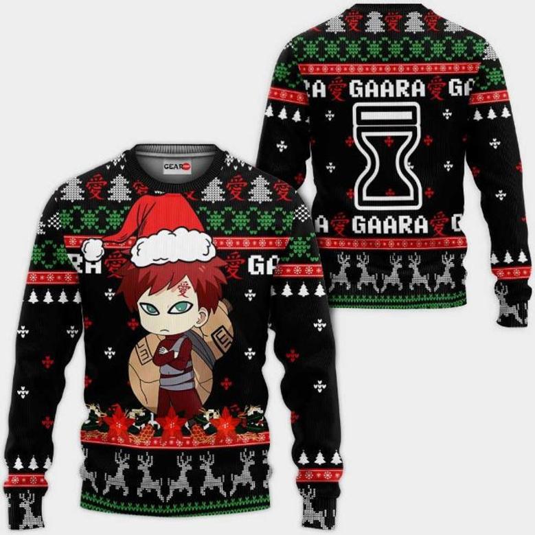 Cute Gaara Nrt Anime Xmas Ugly Christmas Knitted Sweater