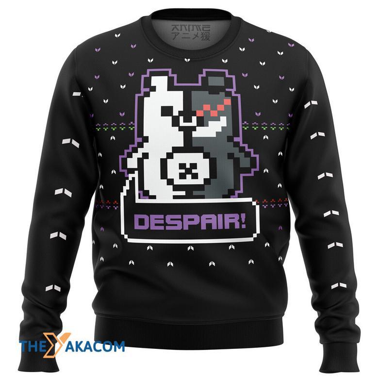 Danganronpa Monokuma Despair Gift For Fan Anime Christmas Ugly Sweater