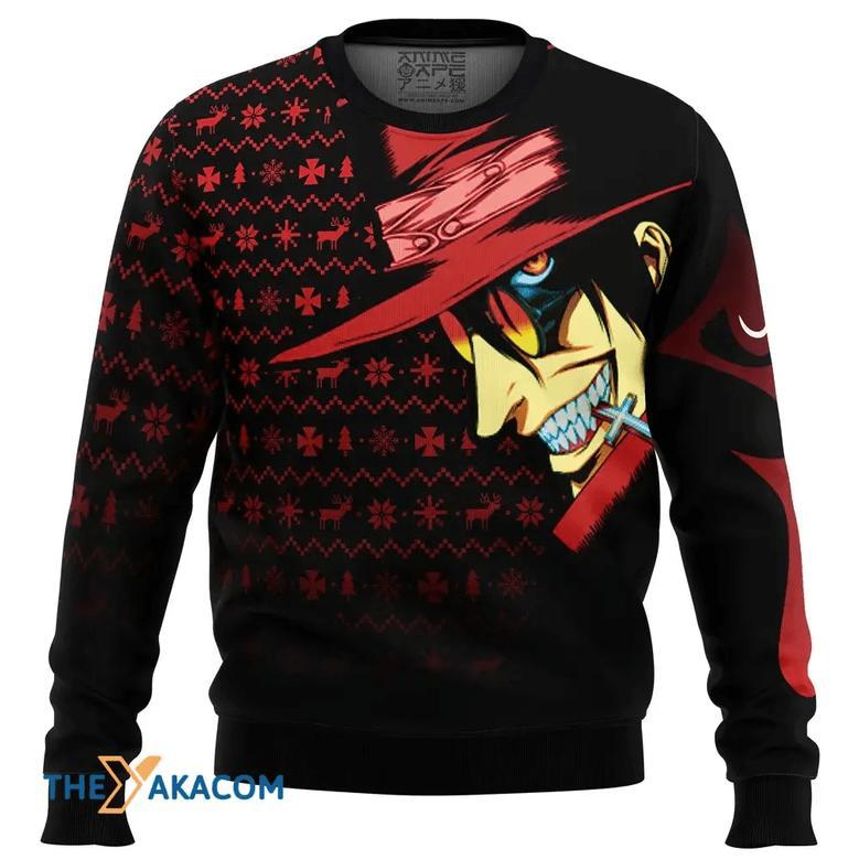 Dark Fanstasy Alucard Hellsing Custom Gift For Fan Anime Christmas Ugly Sweater