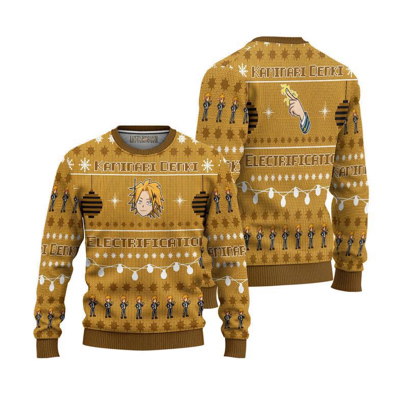 Denki Kaminari Ugly Christmas Sweater My Hero Academia Knitted Sweatshirt