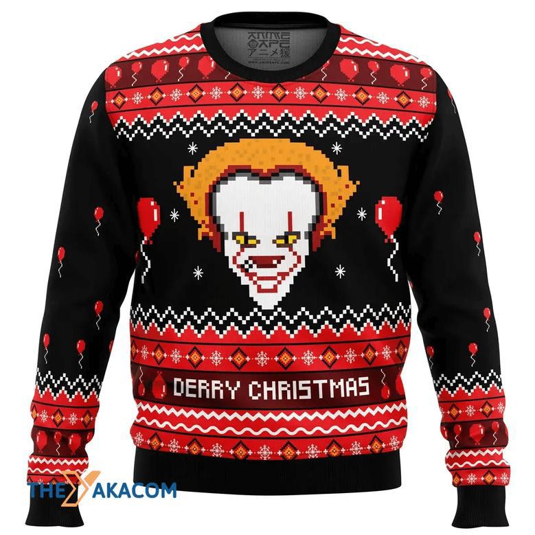 Derry Christmas IT Christmas Custom Gift For Fan Anime Christmas Ugly Sweater