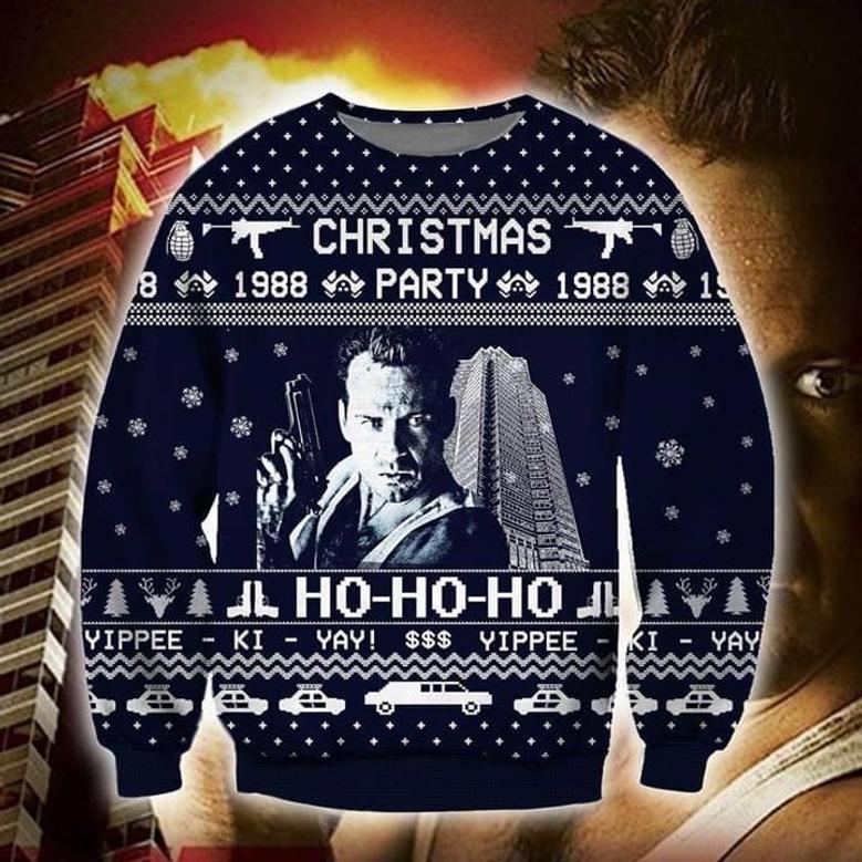 Die Hard Christmas Sweater Die Hard Christmas Party Ho Ho Ho Yippee Ki Yay Ugly Sweater