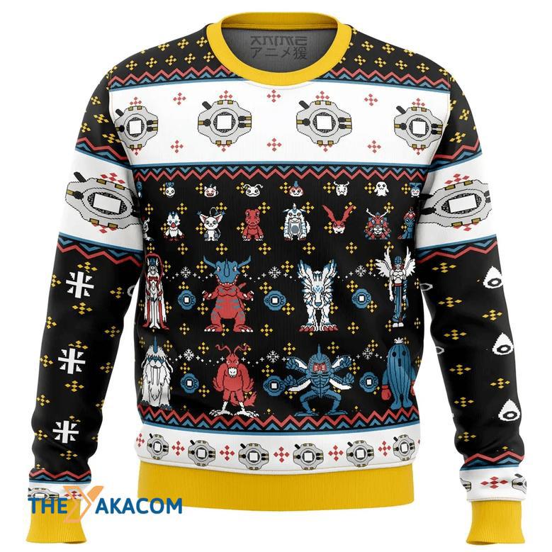 Digimon Sprites Gift For Fan Anime Christmas Ugly Sweater