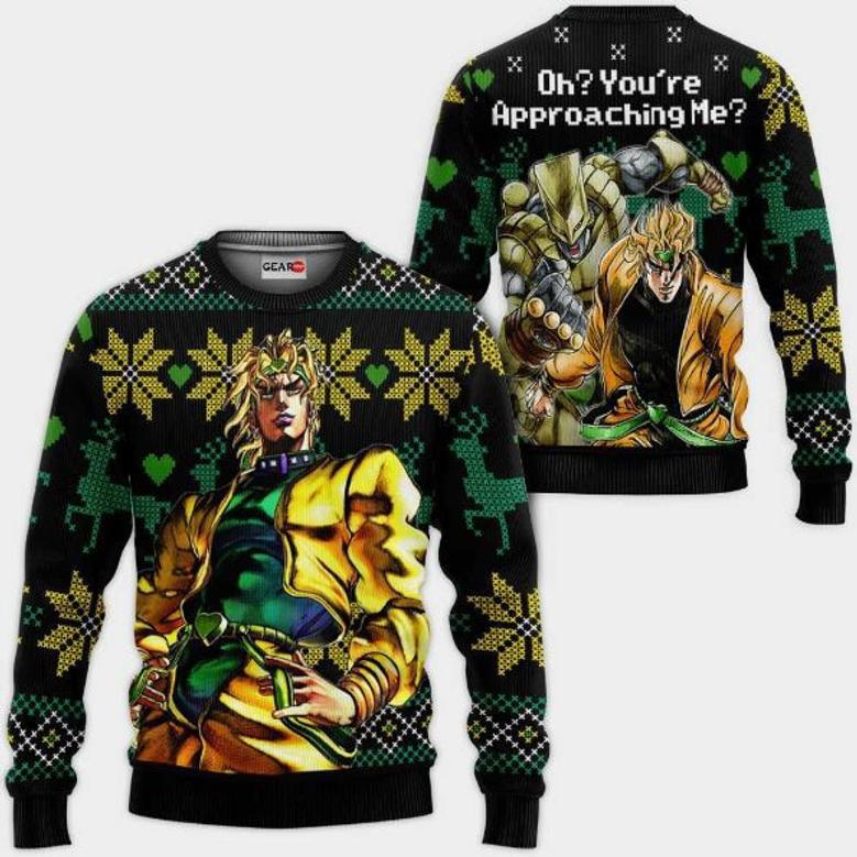 Dio Brando Oh You're Approaching Me Anime Jj's Xmas Ugly Christmas Knitted Sweater