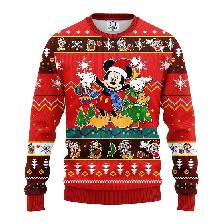 Disney ChristmasChristmas Sweater Christmas MK Mouse Christmas Pattern Red Ugly Sweater