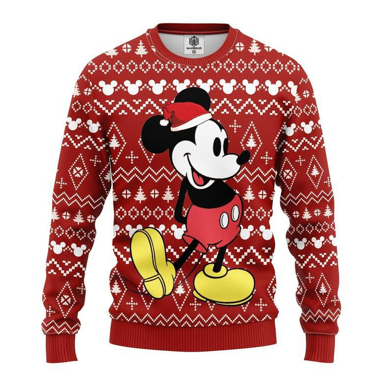 Disney ChristmasChristmas Sweater MK Mouse Christmas Hat Christmas Tree And Mouse Head Pattern