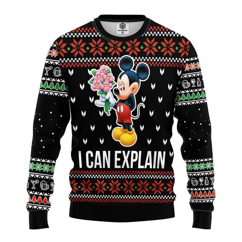 Disney ChristmasChristmas Sweater MK Mouse I Can Explain Black Ugly Sweater