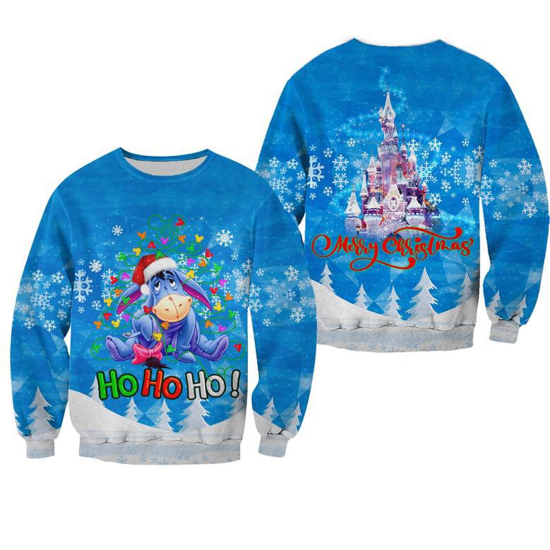 Disney ChristmasChristmas Sweater Winnie The Pooh Sweater Eeyore Hohoho Merry Christmas Blue