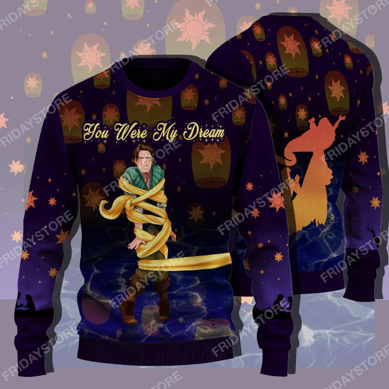 Disney Sweater Tangled Flynn Rider You Were My Dream Couple Ugly Sweater Amazing Disney Tangled