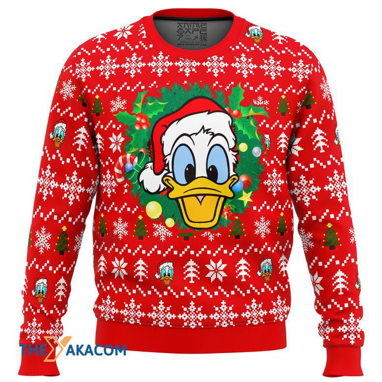 Donald Duck Christmas Head Gift For Fan Anime Christmas Ugly Sweater