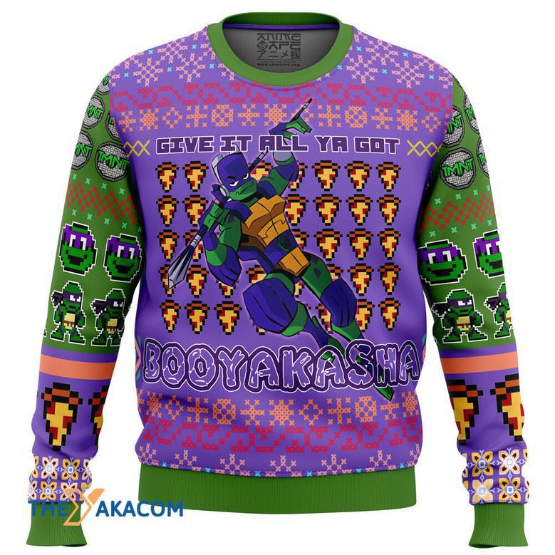 Donatello Rise of the Teenage Mutant Ninja Turtles Gift For Fan Anime Christmas Ugly Sweater