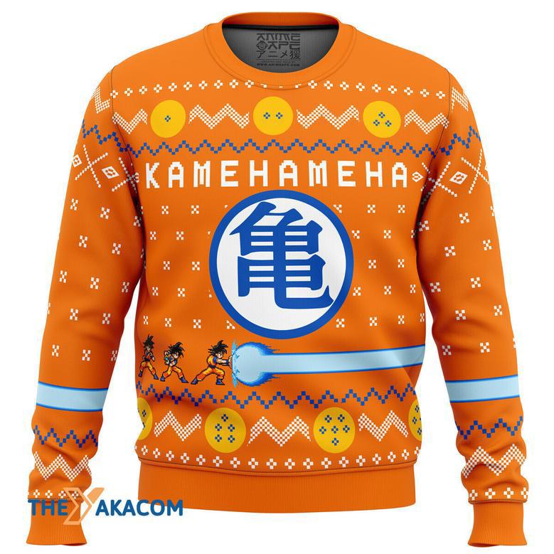 Dragon Ball Z Kamehameha Gift For Fan Anime Christmas Ugly Sweater