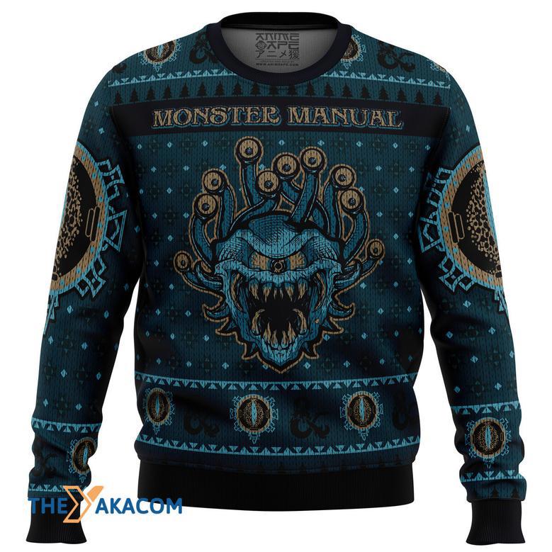 Dungeons Dragons Monster Manual Gift For Fan Anime Christmas Ugly Sweater