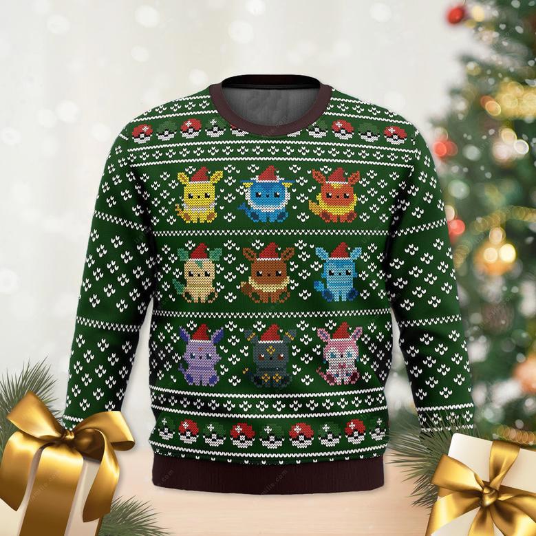 Eevee Eeveelutions Pokemon Christmas Ugly Xmas Sweater