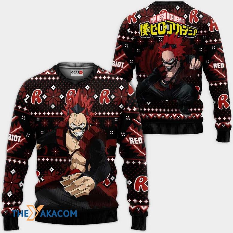 Eijirou Kirishima Anime My Hero Academia Custom Gift For Fan Anime Christmas Ugly Sweater