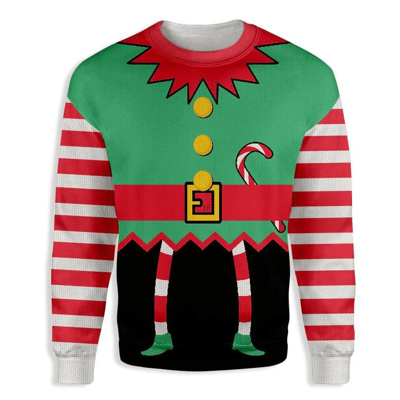 Elf Ugly Christmas Sweater Elf With Candy Sweater