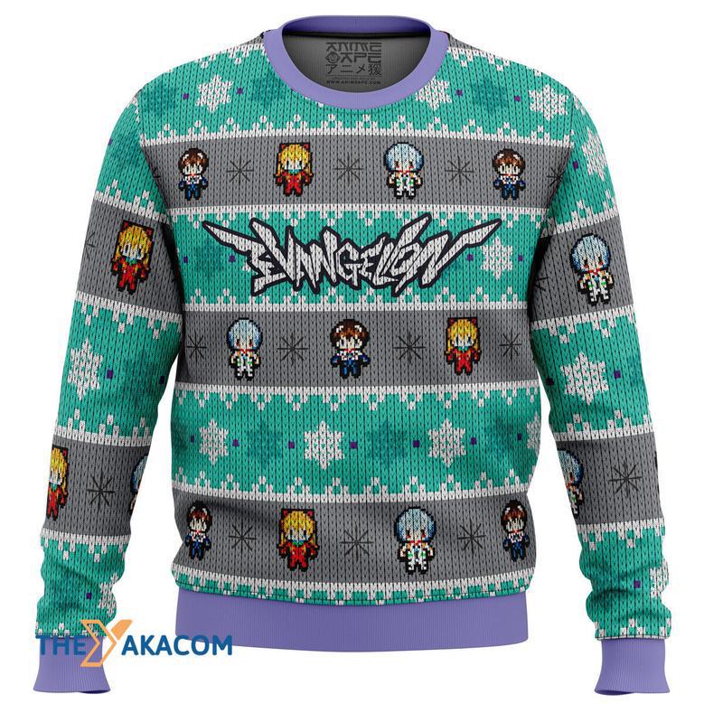 Evangelion Units Neon Genesis Evangelion Gift For Fan Anime Christmas Ugly Sweater