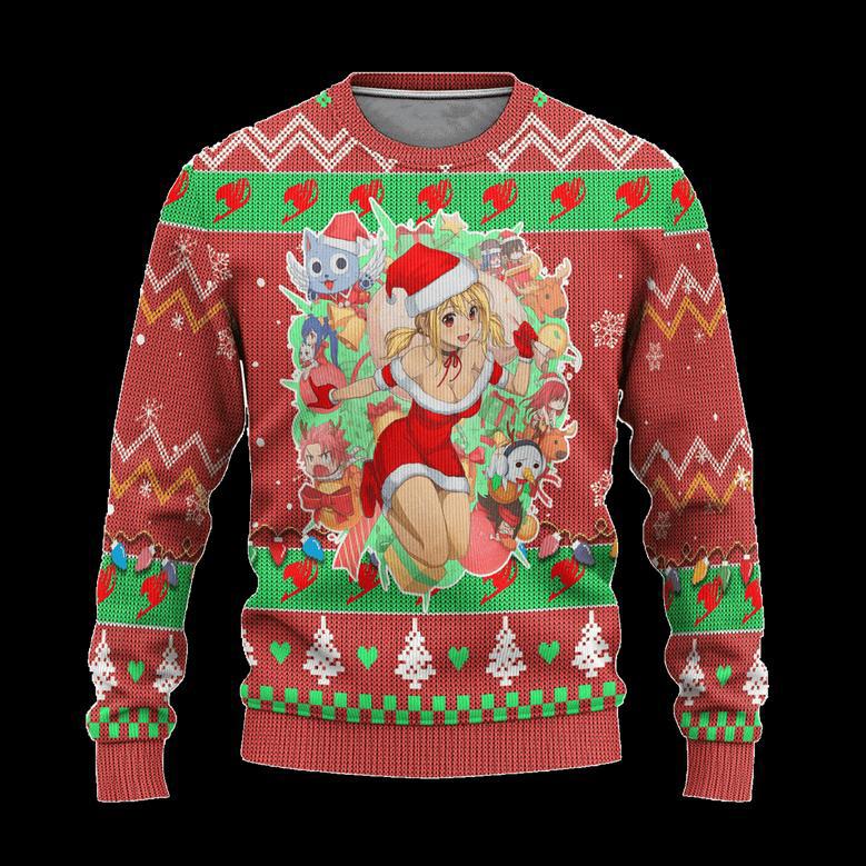 Fairy Tail Anime Ugly Christmas Sweater Custom Pink Xmas Gift