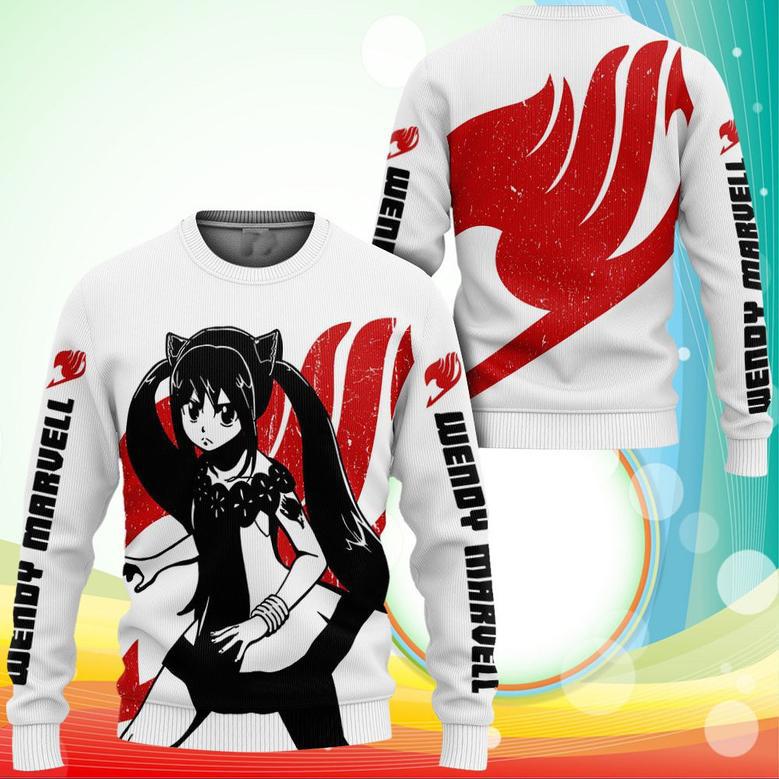 Fairy Tail Wendy Marvell Sweatshirt Silhouette Anime Printed Sweaters