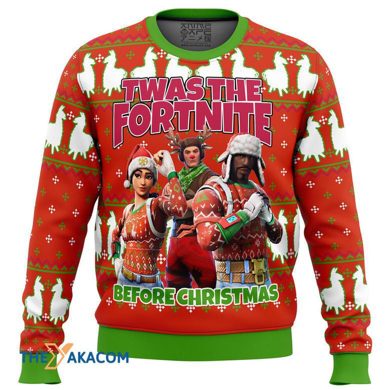 Fortnite Twas Night Gift For Fan Anime Christmas Ugly Sweater