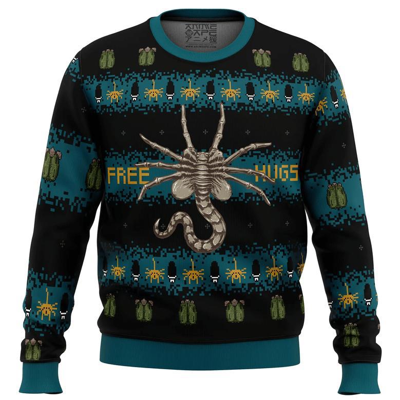 Free Hugs Alien Facehugger Ugly Christmas Sweater