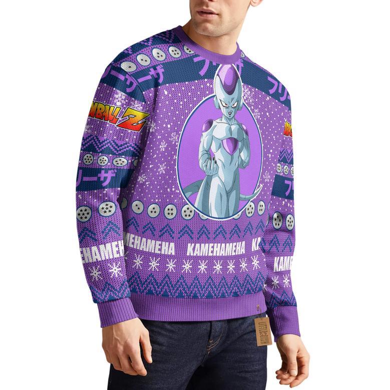 Frieza Custom Knitted Sweatshirt Dragon Ball Ugly Sweater Anime Christmas Gift