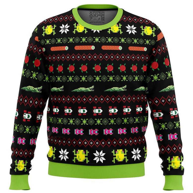 Frogs Logs & Automobiles Frogger Ugly Christmas Sweater