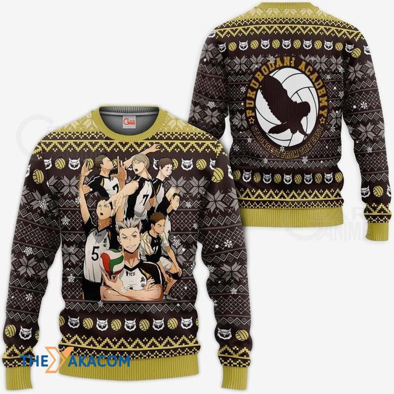 Fukurodani Academy Haikyuu Anime Custom Gift For Fan Anime Christmas Ugly Sweater