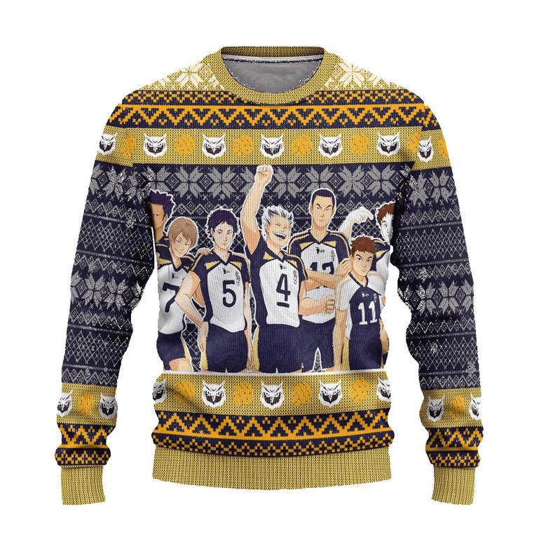 Fukurodani Academy Ugly Christmas Sweater Haikyuu Anime Xmas Gift