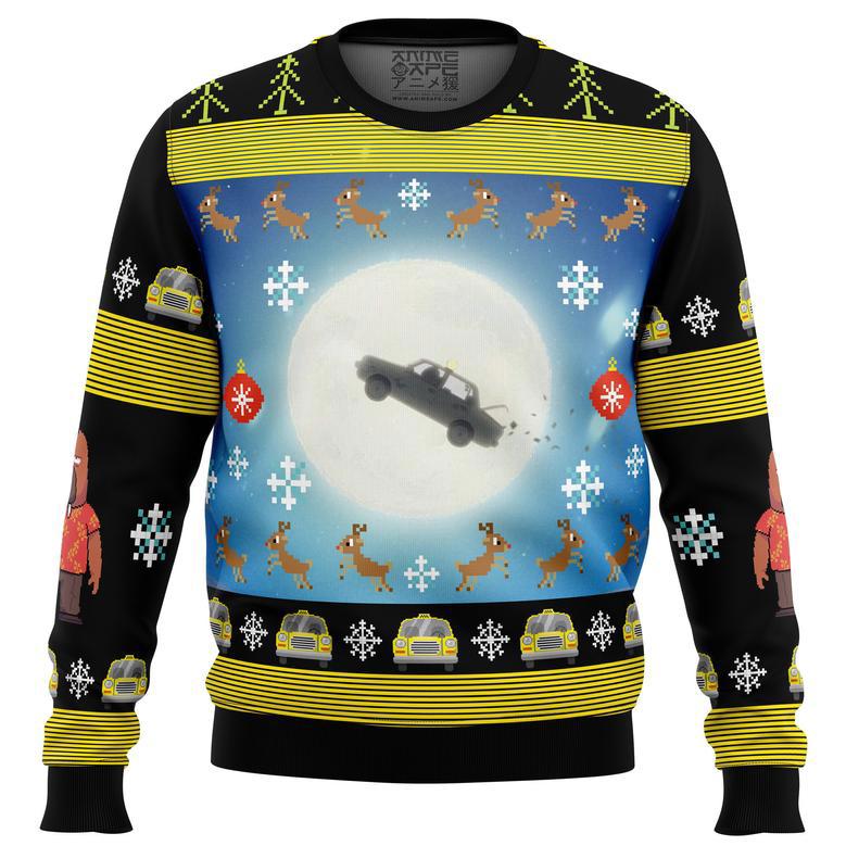 Full Moon Odd Taxi Ugly Christmas Sweater