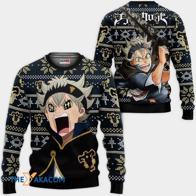 Funny Asta Anime Black Clover Custom Gift For Fan Anime Christmas Ugly Sweater