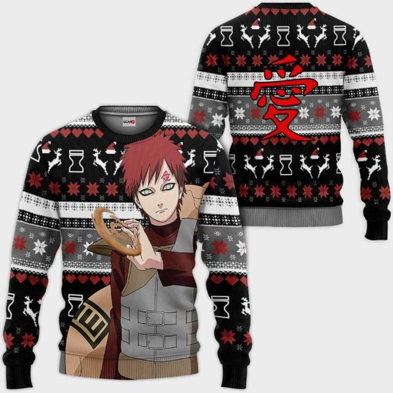 Gaara Anime Ugly Christmas Knitted Sweater