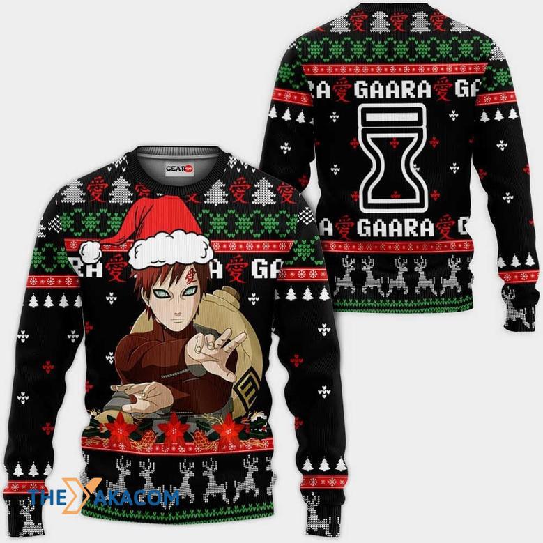 Gaara Naruto Anime Black Custom Gift For Fan Anime Christmas Ugly Sweater