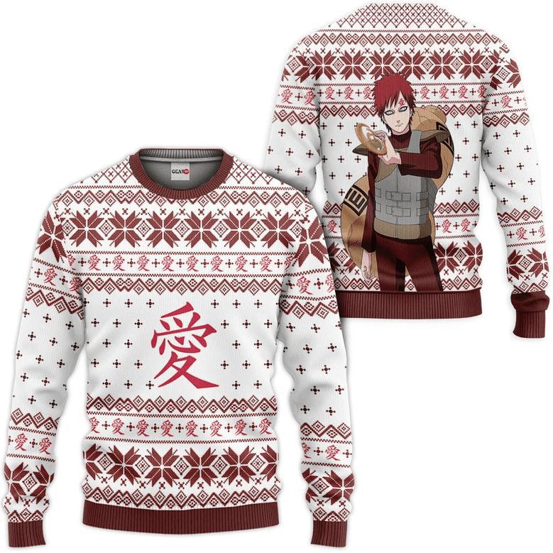 Gaara Ugly Christmas Sweater Custom For Anime Fans