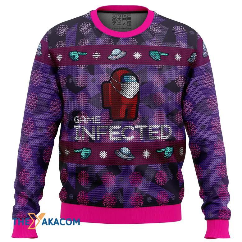 Game Infected Among Us Custom Gift For Fan Anime Christmas Ugly Sweater