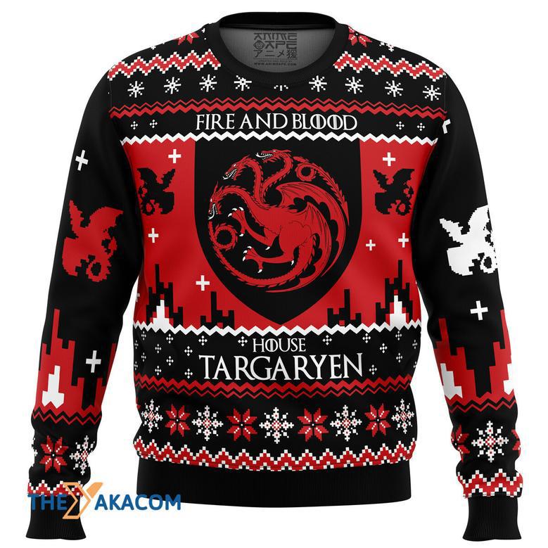 Game of Thrones House Targaryen Gift For Fan Anime Christmas Ugly Sweater