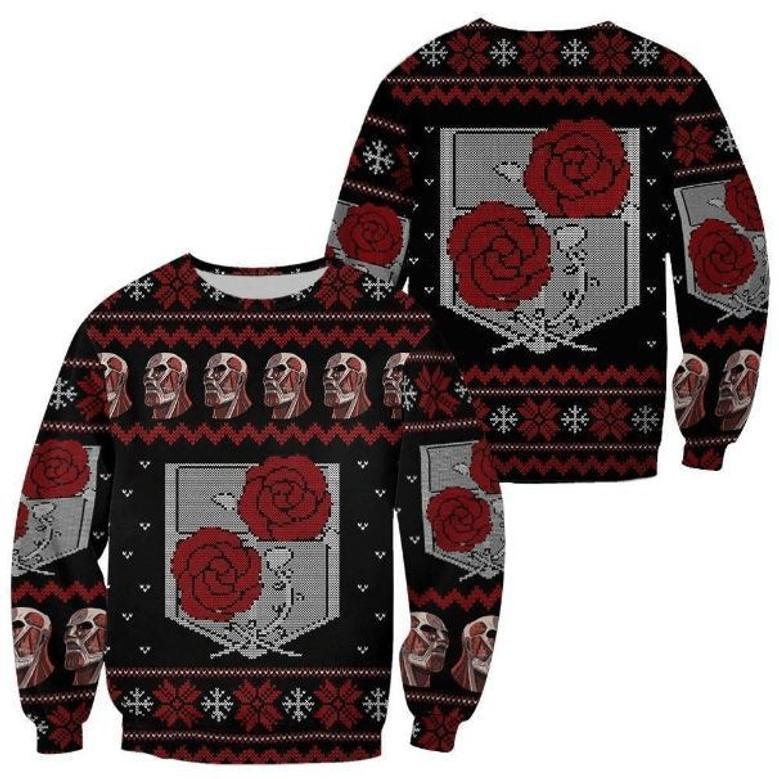 Garrison Roses Attack On Titan Anime Fan Ugly Sweater